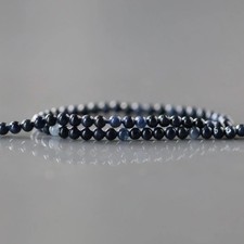 2.5mm Raw Sapphire Beads Smooth Round Natural Gemstone 15" Strand DIY Jewelry