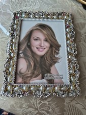 5x7in picture frame ornnate pearl shiny stones felt backing