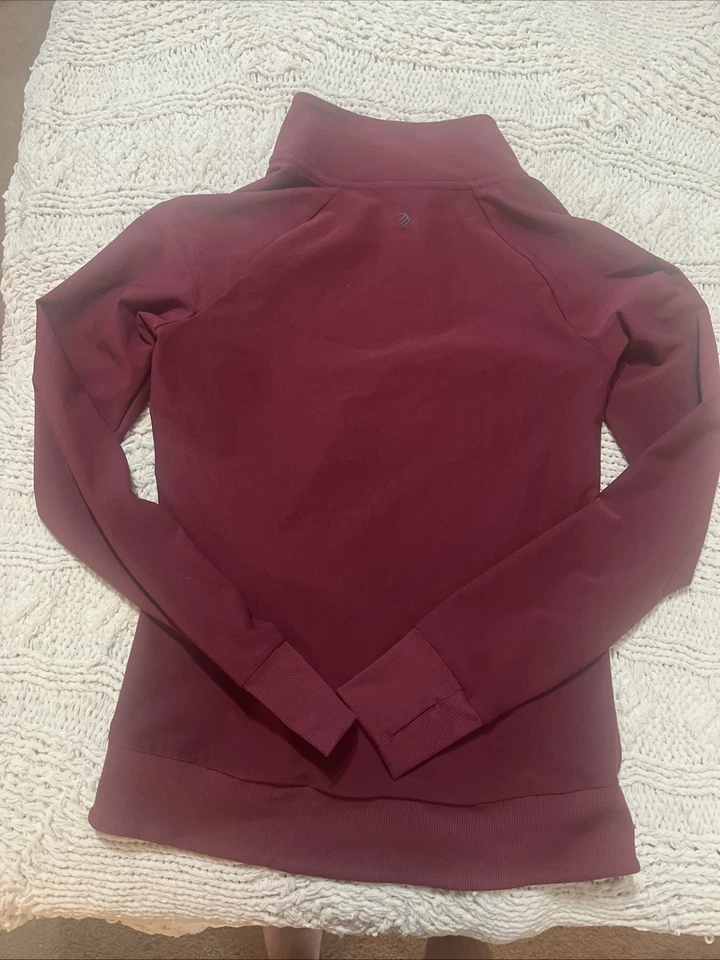 Camisa deportiva de manga larga con cremallera MPG para mujer mediana borgoña Foto 4 de 4