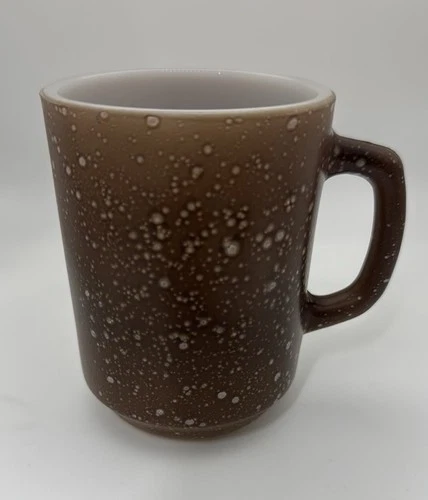 Vintage Anchor Hocking Dark Brown Speckled Oven Proof 301 Mug Cup