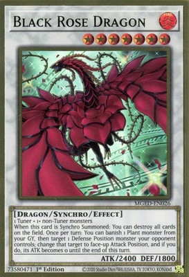 YUGIOH: 1X Black Rose Dragon (Alternate Art) MGED-EN026 Premium Gold Rare NM