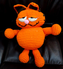 Handmade Crochet Garfield Plush Amigurumi 13" Standing Orange Made FromCraft Kit