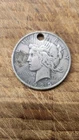 1925-P  Dollar 90% Silver $1 Coin has w/Necklace Keychain hole