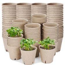 Peat Pots 3.15 Inch Biodegradable Small Nursery Pots for Plants