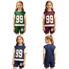 Kids Boys Girls Tracksuit Number Printed Outfit Party Set Sports Mesh Sweatsuit