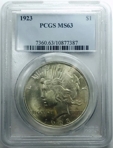 1923 PEACE DOLLAR! PCGS MS63! COLLECTORS ITEM! BEAUTY! NR #P1973