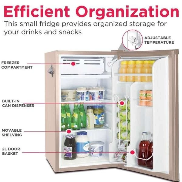 Frigidaire, 3,2 Cu. Refrigerador compacto retro de pies, abrebotellas lateral incorporado Foto 3 de 4