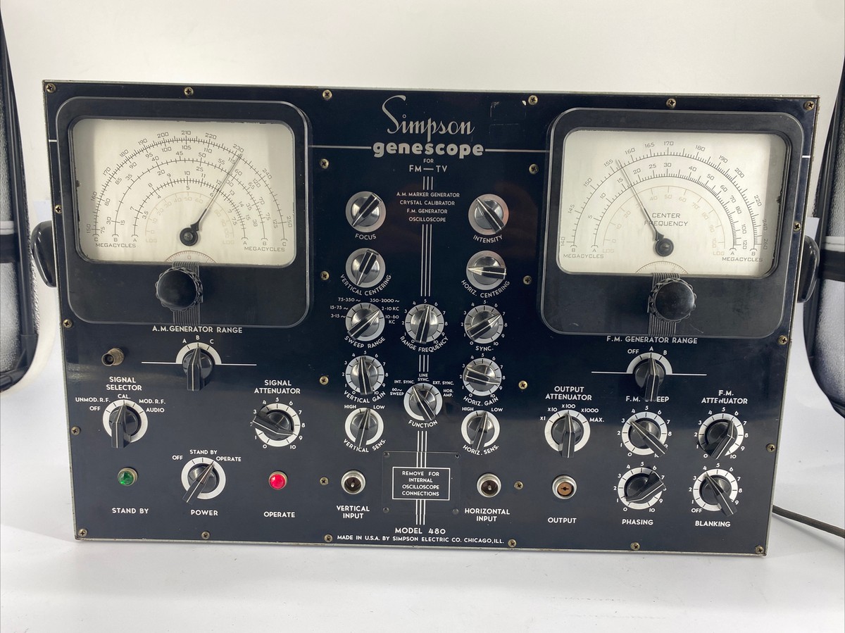 RARE Vintage Simpson Model 480 Genescope for FM-TV Made in RARE Vintage Simpson Model 480 Genescope for FM-TV Made in