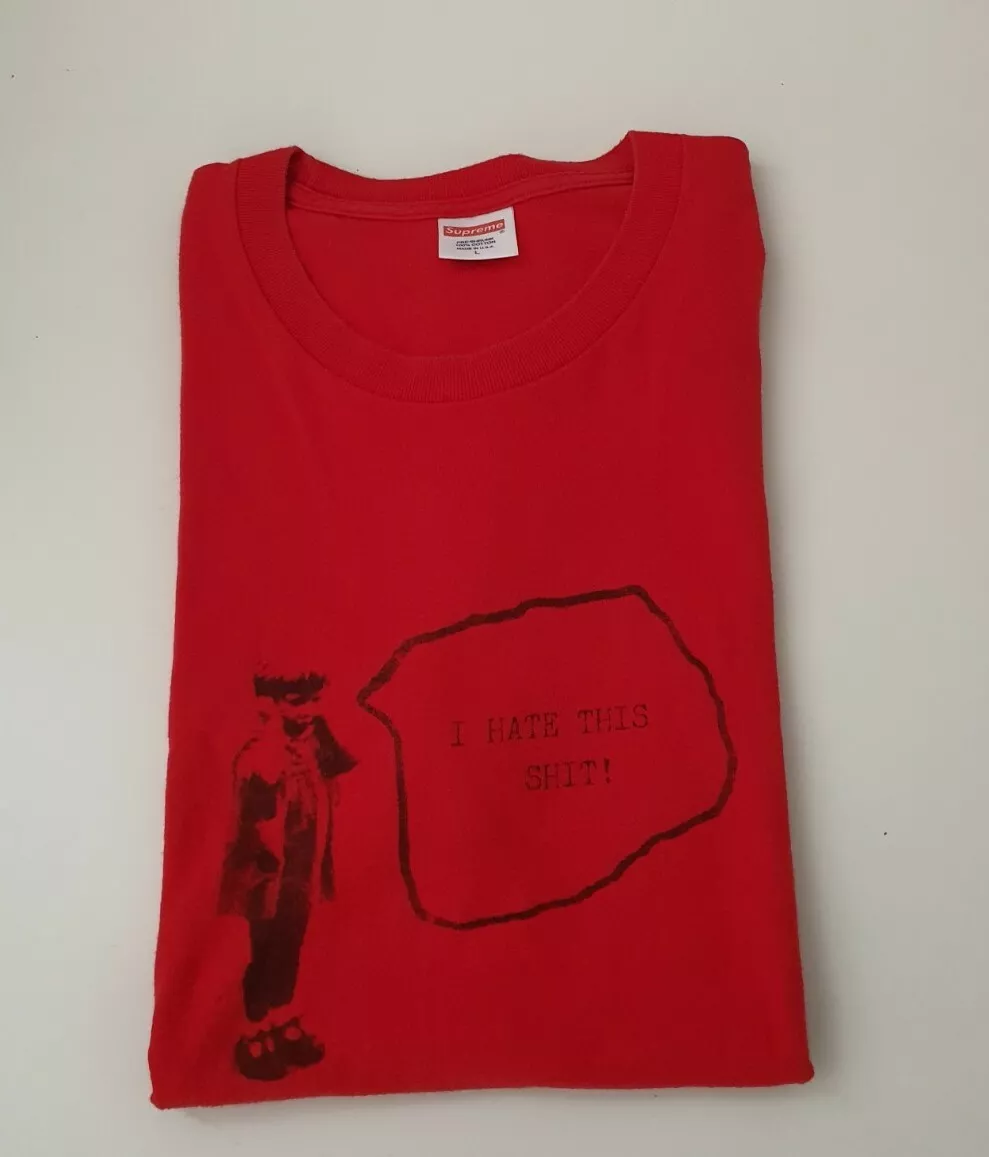 SS13 Supreme Ich Hass Das Shi Rot T Shirt L Groß Sehr Selten 2013 Vintage