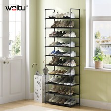 WOLTU 10 Ebenen Schuhregal Schuhablage Schuhaufbewahrung 61x28x174 cm Schwarz