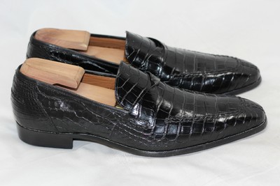 alligator penny loafers