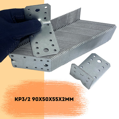 Rechter Winkel Metallhalterungen - verzinkte Eckstützstreben KP3/2 90x50x55x2mm
