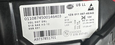 2014-2016 BMW F10 M5 550i 535i Left Drivers Side HID AFS Adaptive  