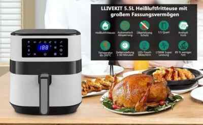 Ambiano XXL Heißluftfritteuse 5,5L Airfryer ohne Öl 1700Watt s.Beschreibung 0024