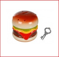 Keramik-Spardose-Hamburger-Sparschwein-Fast-Food-Deko-14X13Cm