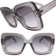 Classy Elegant Vintage Exaggerated Retro Style Sunglasses Square Gray Frame