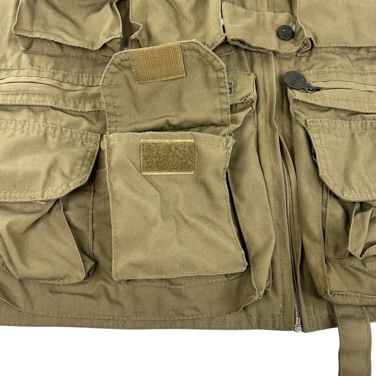 Gilet De Pêche à La Mouche Vintage Garcia OSFA Kaki Beige – Ultra Pratique Avec 13 Poches
