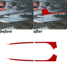 Red Carbon Fiber Car Rear Body Side Panel Trim For Chevrolet Corvette C8 2020-25