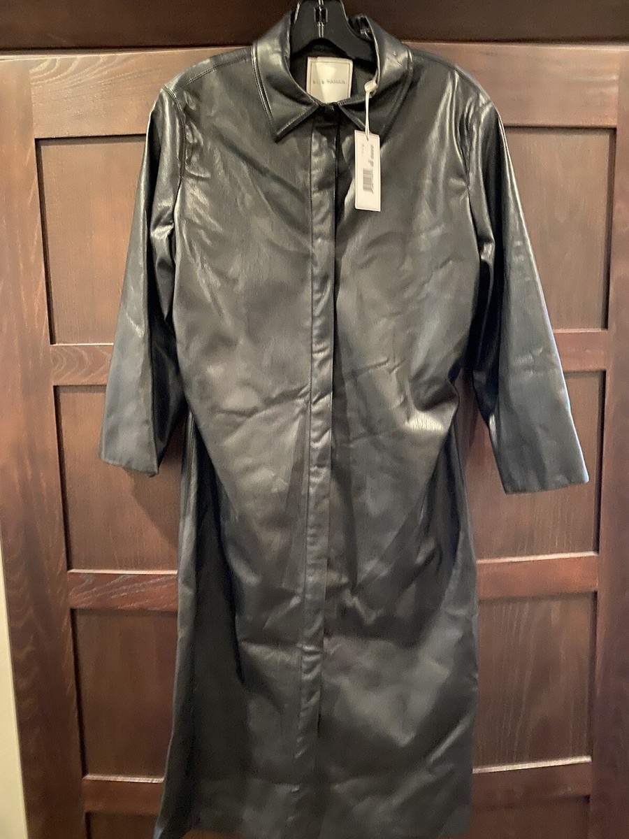 tahari leather dress Elie Women's Vegan Shirtdress - Noir Pleated dress