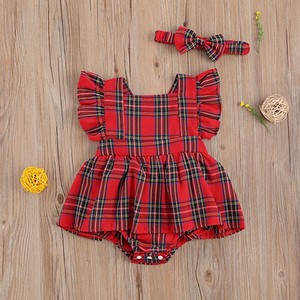 baby plaid romper