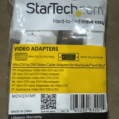 5 Pack StarTech Mini DVI to DVI D Adapter for Macbooks & iMacs