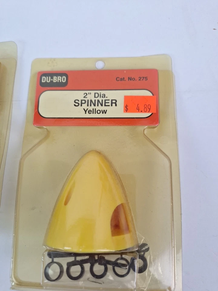 2 DUBRO 2" diámetro. Spinners 1 Negro (273) 1 Amarillo (275) Nuevo en Paquete Avión RC Foto 3 de 4