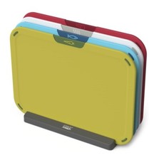 Image of Joseph Joseph Duo 4 piece Colour Coded Chopping Board Set With Storage Stand