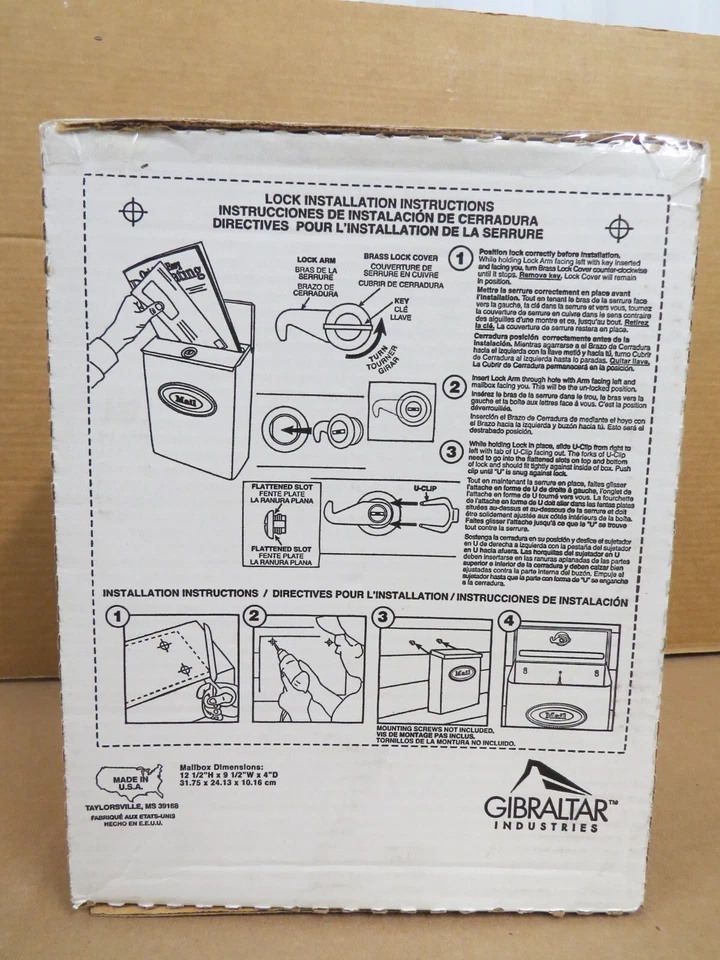 Gibraltar Mailbox Locking Steel Wall Mount Designer White Brass Finish DVKGNW00 - Image 3 of 4