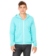Bella + Canvas Unisex Poly-Cotton Sponge Fleece Full-Zip Hooded Sweatshirt 3739