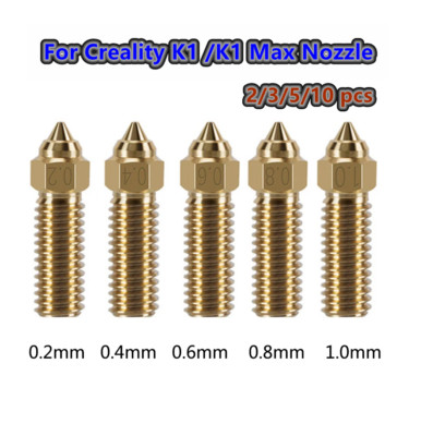 Brass Nozzle For Creality K1/ K1 MAX Nozzle Brass 3D Printer Parts 2/3/5/10 PCS