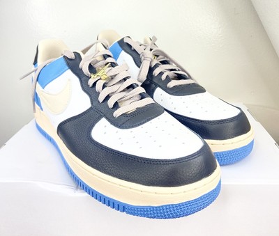 New Nike Air Force 1 '07 Low Black White Blue Mens Size 13, RARE BY YOU/ID