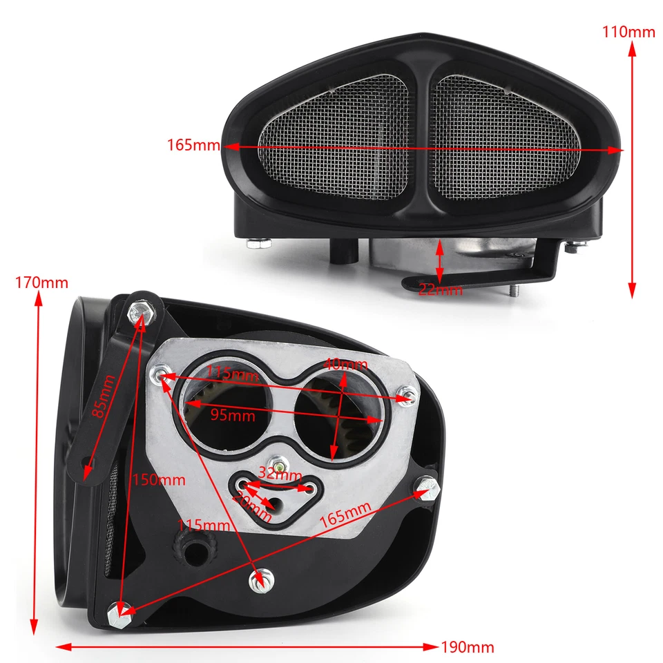 Sistema de limpieza de admisión de aire negro para Yamaha Xvs950C Bolt/R-Spec 14-19 06-0267B V1 Foto 3 de 4