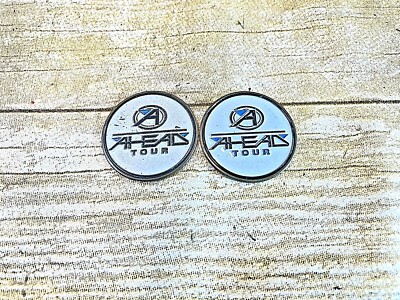 Ahead Tour Golf Ball Marker 1'' Metal Flat Putting Coin (LOT OF 2)  EUC 