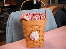 Longaberger Horizon of Hope Single Handle Basket, Liner Protector & Tie-On