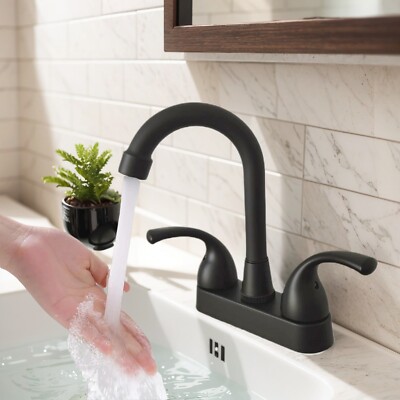 1PC RV Bathroom Sink Faucet Stainless Steel Pipe PP Plastic Double Handle 2 Hole
