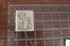STAMPIN UP Wood Rubber Stamp Animal Pet Dog Puppy Bone Hat Sitting