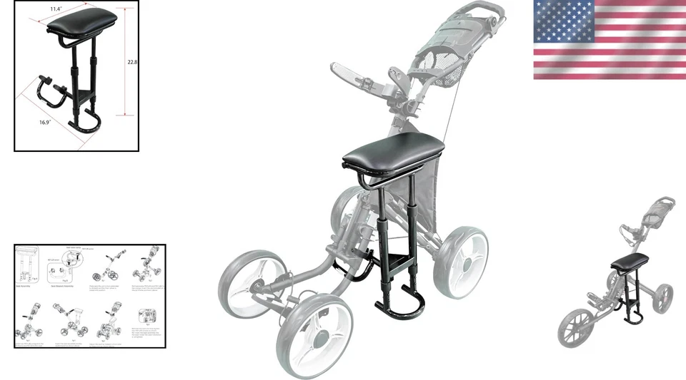 舒适衬垫高尔夫推车座椅带重型支架和紧凑设计 — 第 2/4 张图片