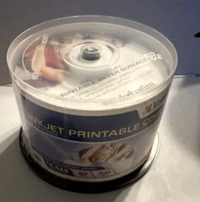 Verbatim Silver Inkjet Printable CD-R 50Pack 1X-52X Speed 80 Minute 700MB NEW