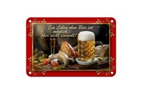 Blechschild Spruch 18X12 Cm Leben Ohne Bier Ist Sinnlos Deko Schild