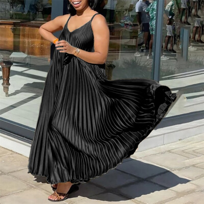 Women African Summer Strap Pleated Long Maxi Dresses Holiday Party Sundress Gown | eBay Women African Summer Strap Pleated Long Maxi Dresses Holiday Party Sundress Gown | eBay