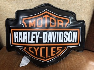 Harley-Davidson Shield Logo PVC Vinyl Accent Throw Pillow 14 x 11 x 2