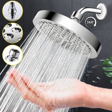 Rainfall Shower Head High Pressure Rain Bathroom Chrome Showerhead Adjustable