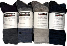 4 Pairs Kirkland Signature Women Ladies Extra Fine Merino Wool Blend Crew Socks