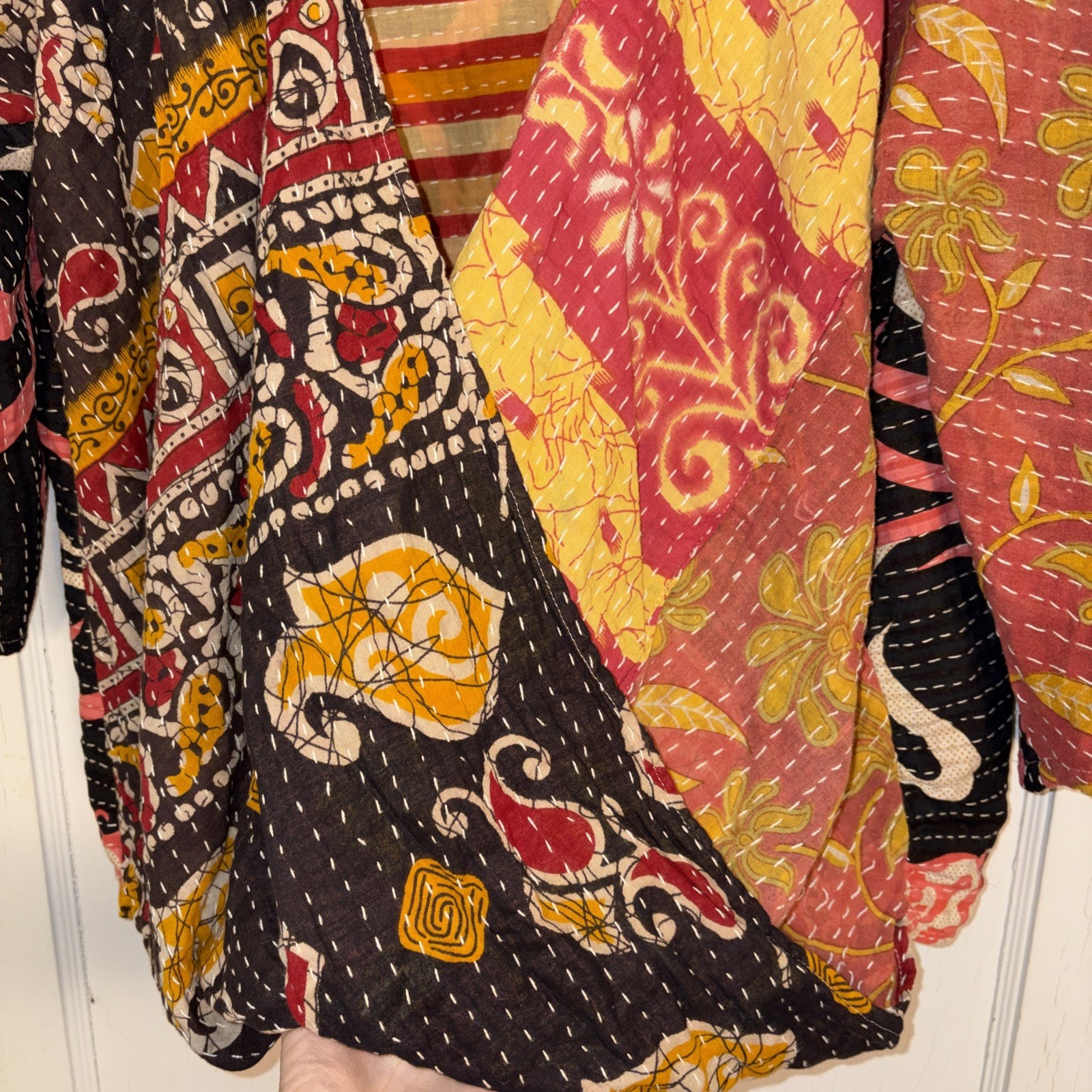 Kantha Bae Reversible Patchwork Quilted Kimono Wr… - image 7