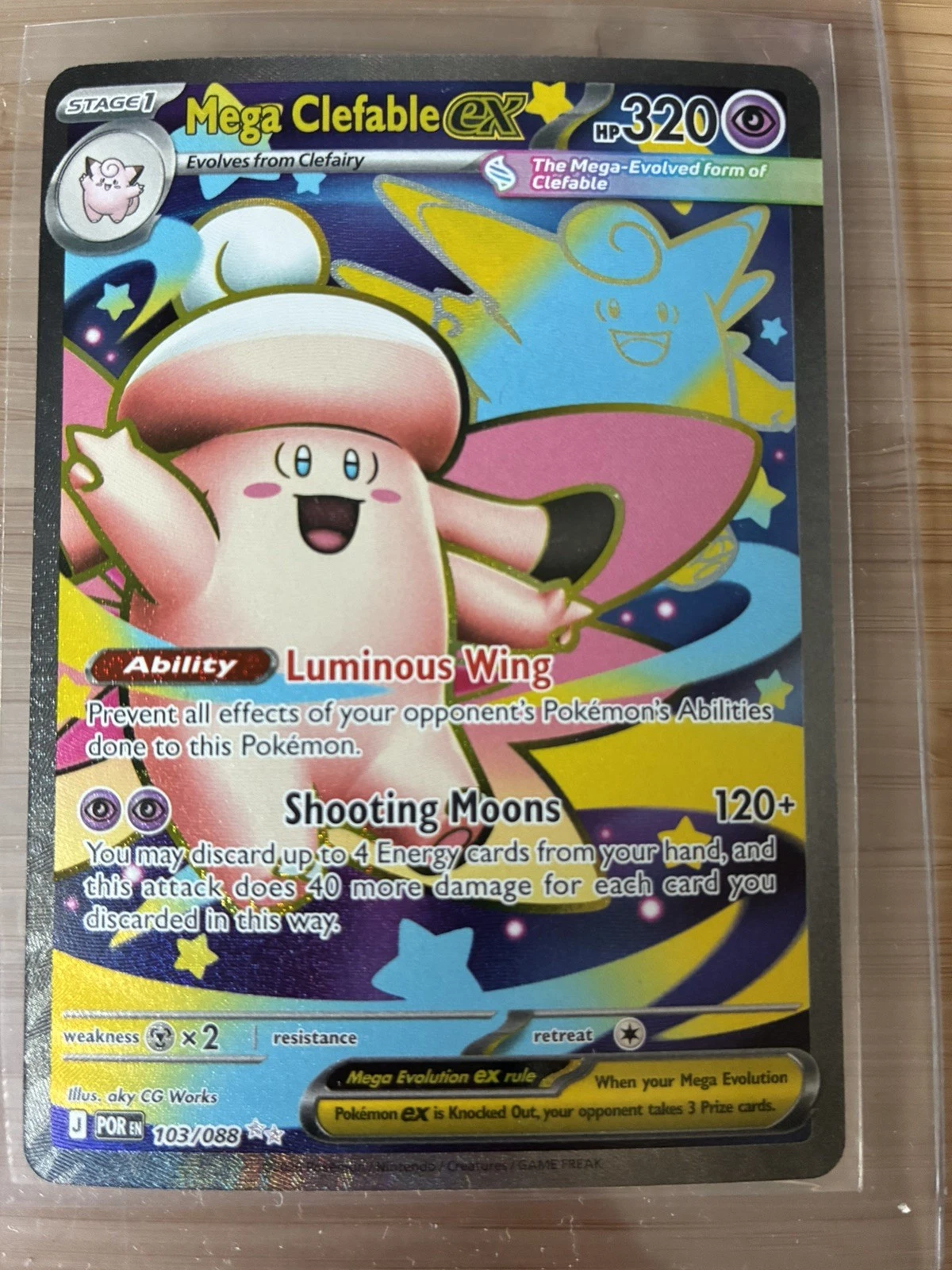 Mega Clefable ex 103/088 Me03: Perfect Order Holo Pokemon Card