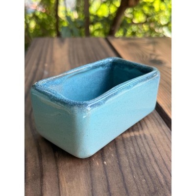 Glidden Pottery Mid Century Planter 4.25 Blue Ceramic Bonsai Dish MCM 1940s-50s