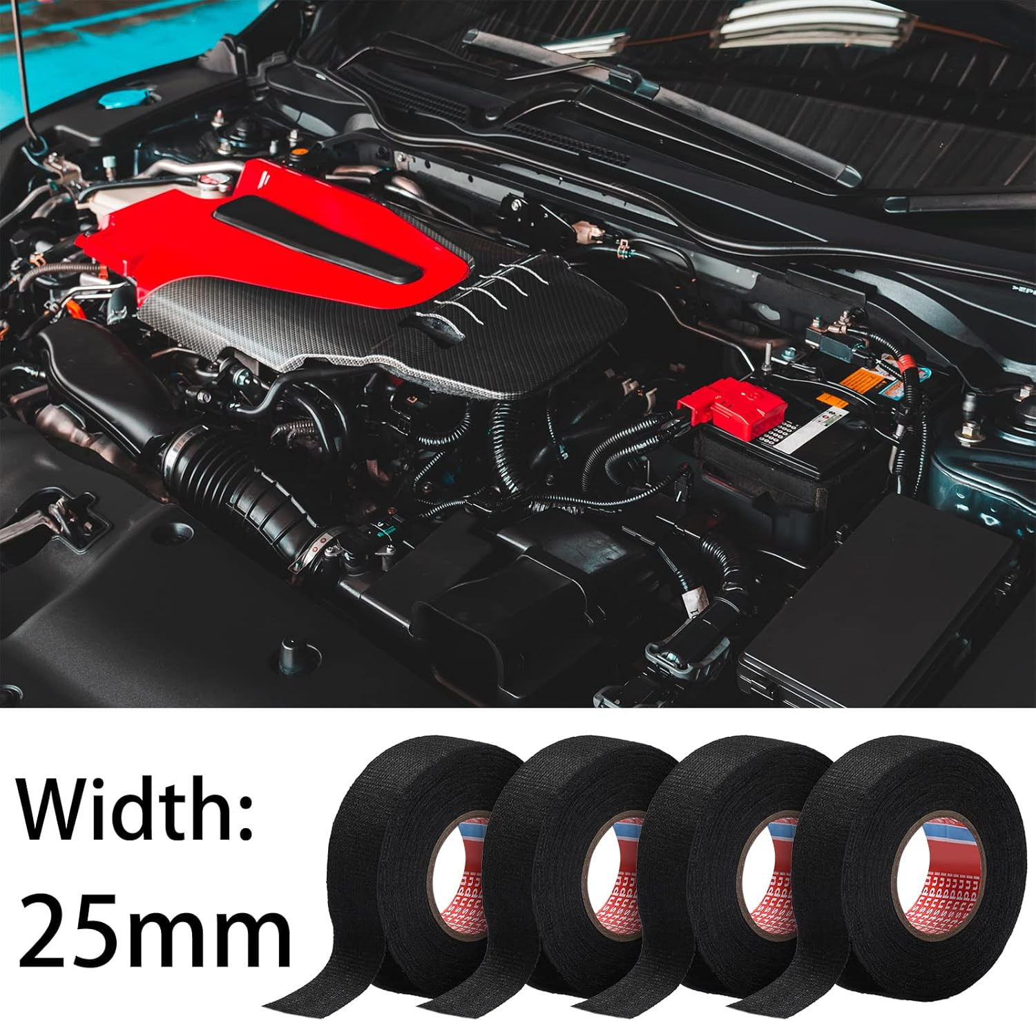 2 Rolls Wire Harness Tape Automotive Cloth Tape High Temp Electrical Wrap Noise