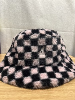 Kangol Faux Fur Pink | Black Checkers Lahinch Fuzzy Hat Size Large Men