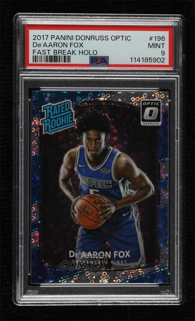 2017-18 Donruss Optic Rated Rookie Fast Break Holo Prizm De'Aaron Fox PSA 9 00m9
