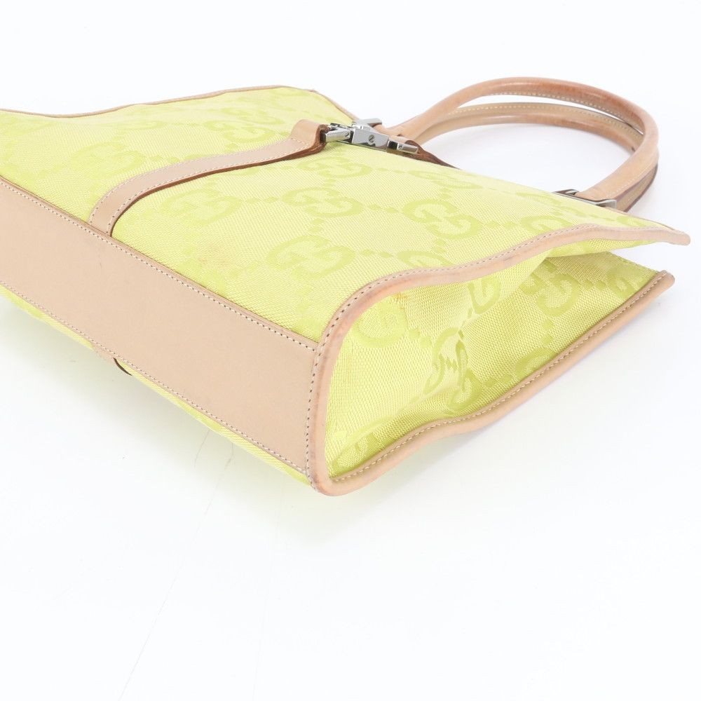 Gucci Jackie Jumbo GG Canvas Leather Tote Yellow Women's Handbag Authentic thumbnail 5
